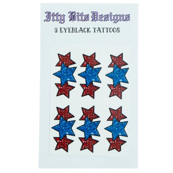 Patriotic Stars Temporary Tatoos red and blue